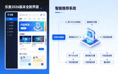 乐鱼2026版本全新界面与智能推荐系统示意图